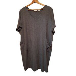 Kate Landry Oversized Comfy Pocket Dress or Loungewear Plus Size 1X / 2X GRAY